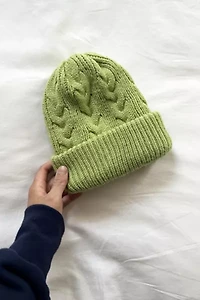 Adsum Cable Knit Lime Green Beanie