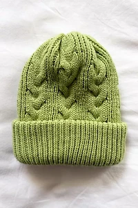 Adsum Cable Knit Lime Green Beanie