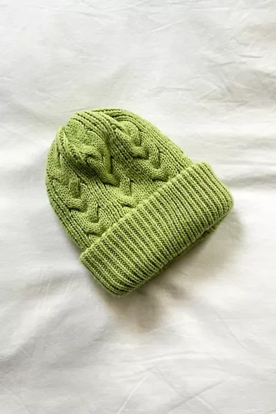 Adsum Cable Knit Lime Green Beanie