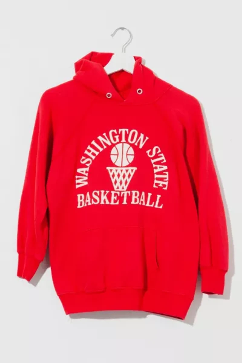 Vintage 1980s Washington State Basketball Hoodie Sweatshirt