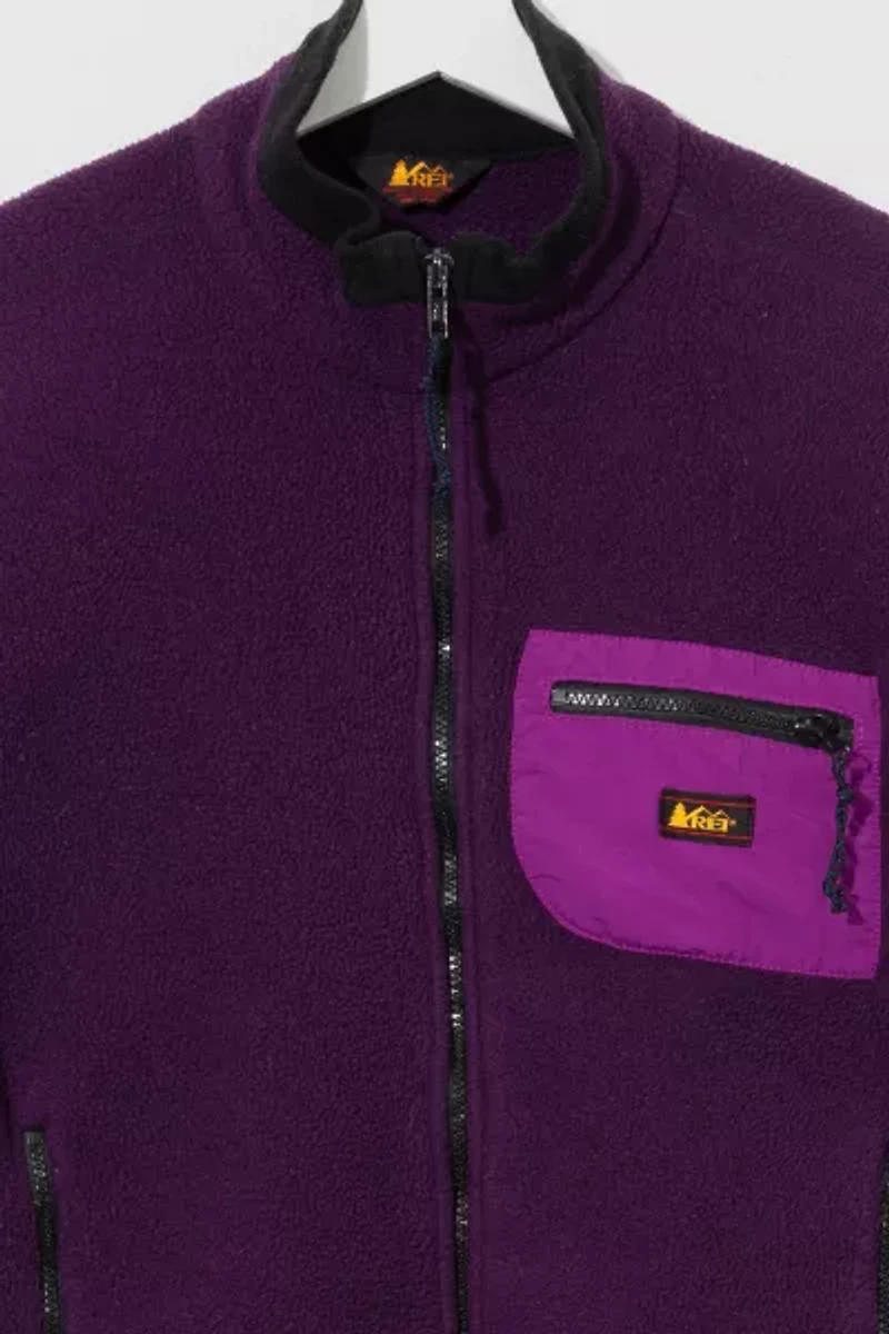 Vintage 1980s REI Purple Zipper Pocket Fleece Jacket