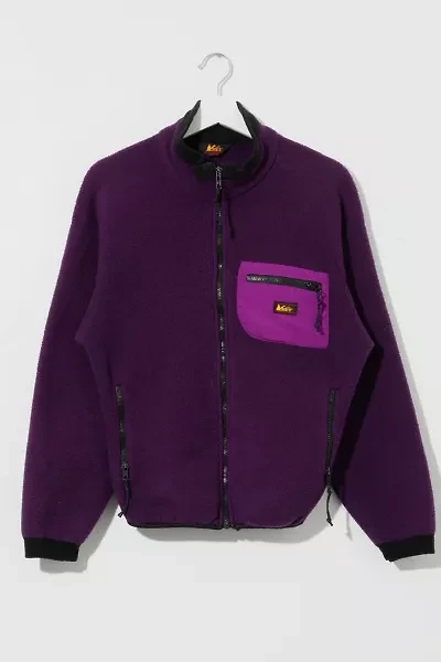 Vintage 1980s REI Purple Zipper Pocket Fleece Jacket