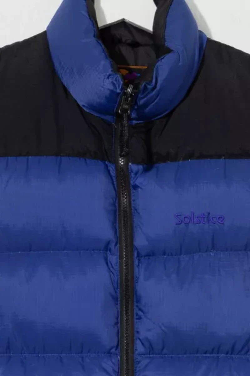Vintage 1990s Solstice Blue Black Puffer Vest