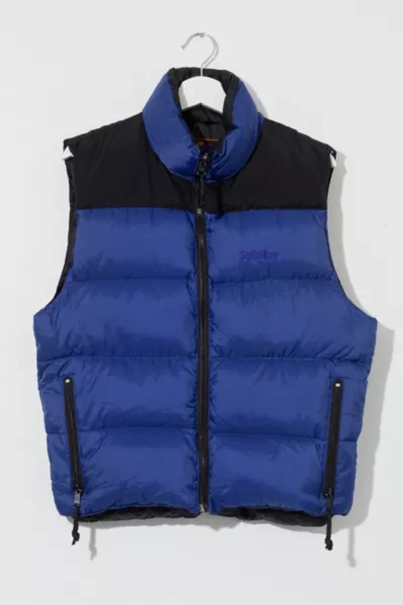 Vintage 1990s Solstice Blue Black Puffer Vest