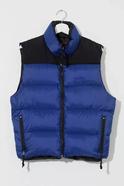Vintage 1990s Solstice Blue Black Puffer Vest