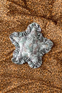 Printed Star Shaped Ruffle Throw Pillow