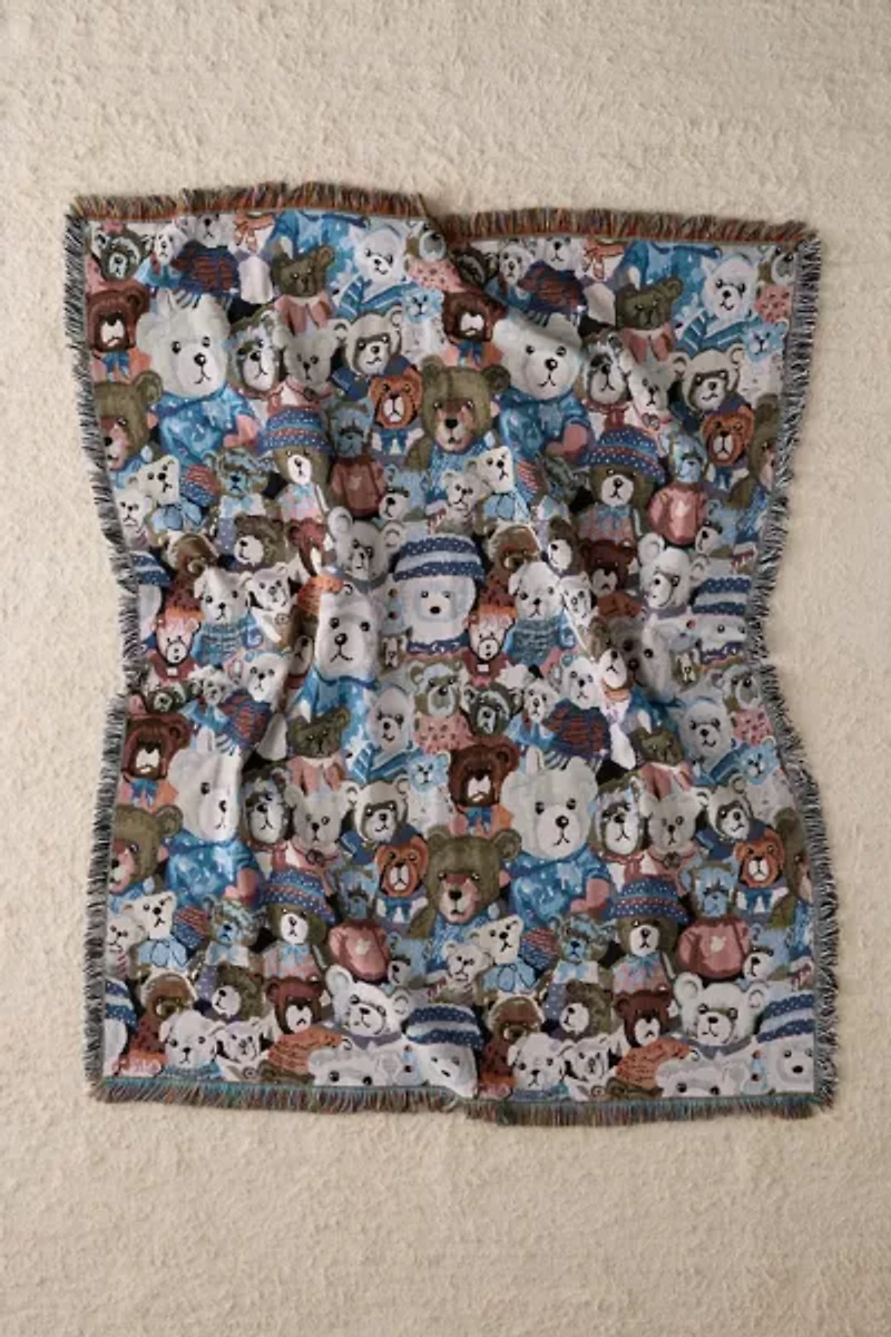 Teddy Bear Tapestry Throw Blanket