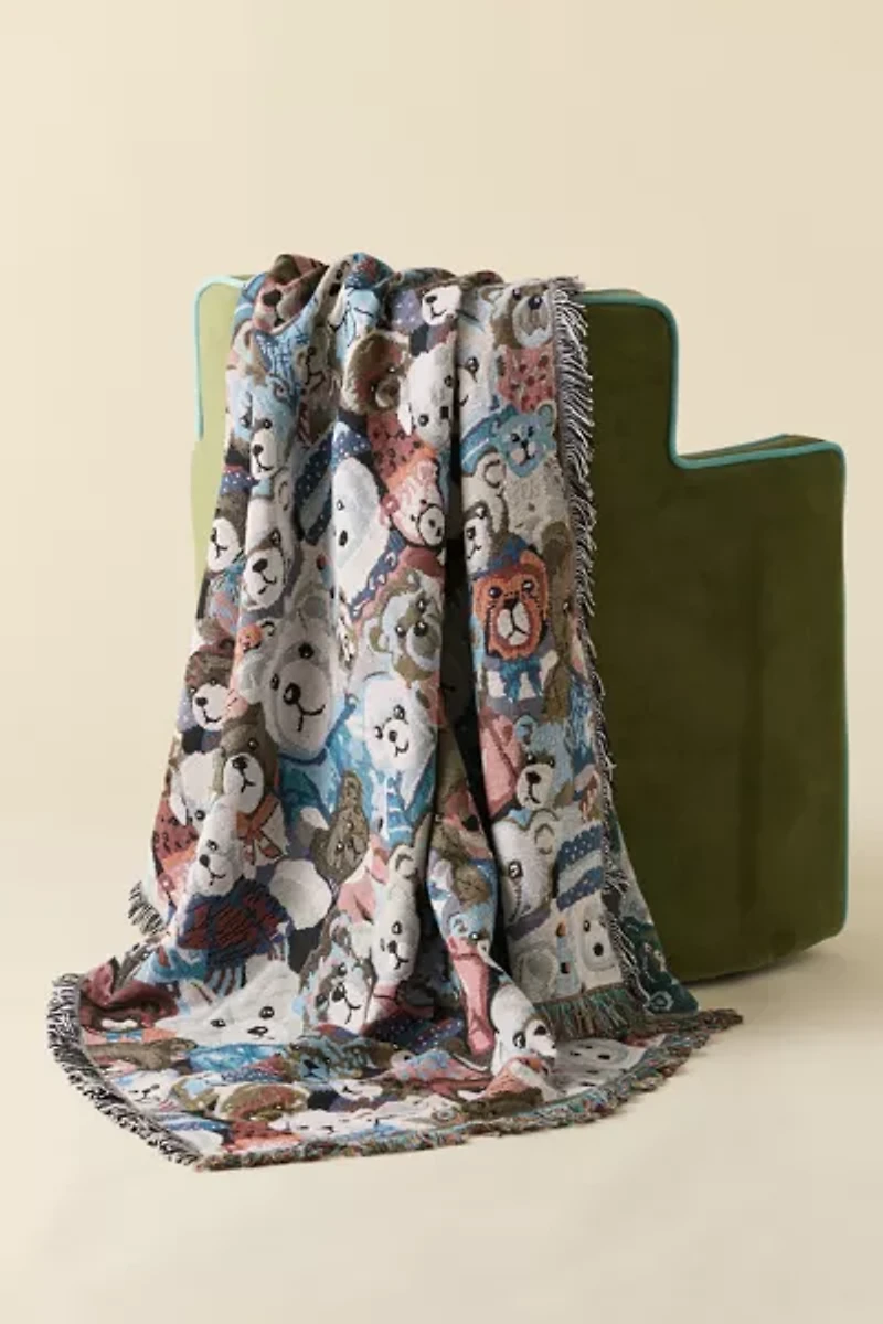 Teddy Bear Tapestry Throw Blanket