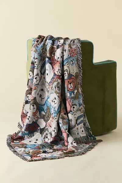 Teddy Bear Tapestry Throw Blanket