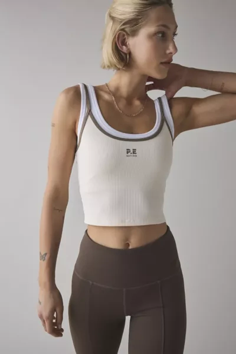 P.E NATION Forward Scoop Neck Layered Tank Top