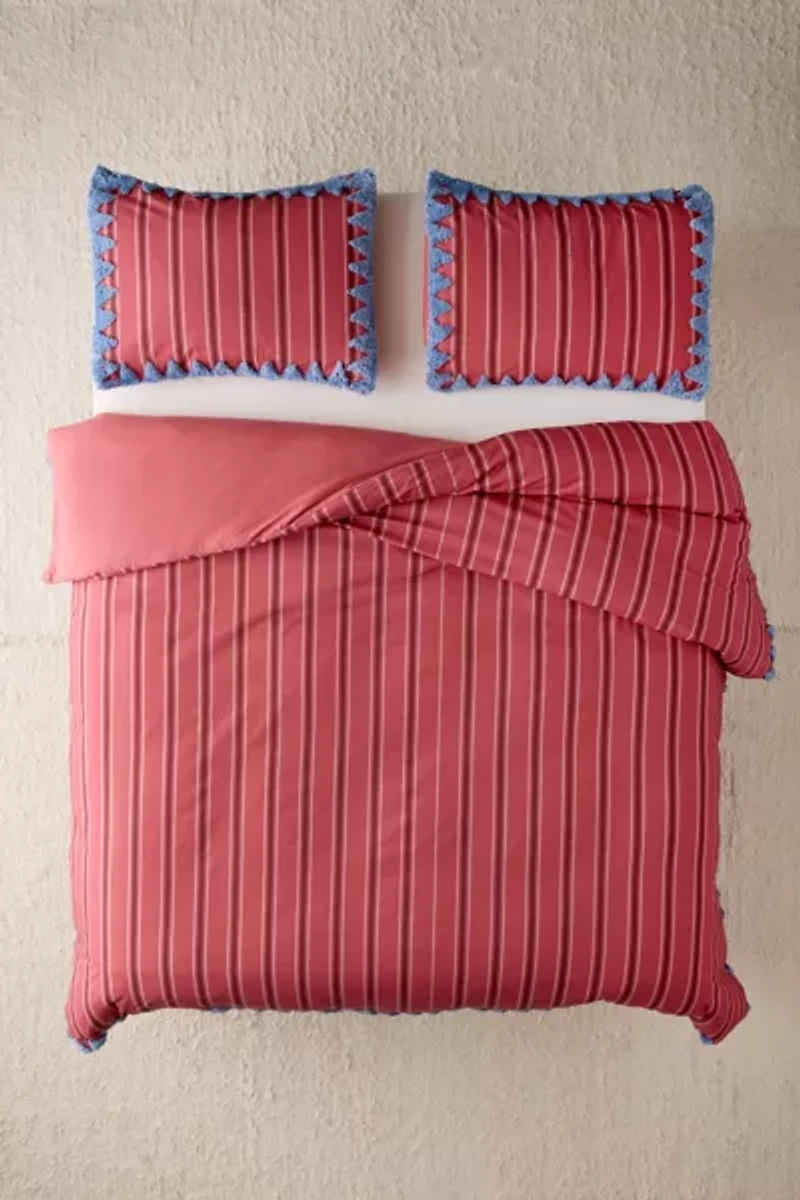 Stella Striped Tufted Edge Duvet Cover