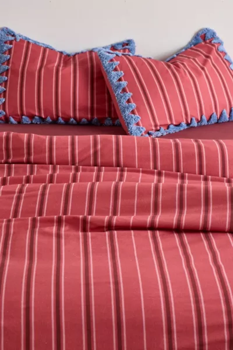 Stella Striped Tufted Edge Duvet Cover
