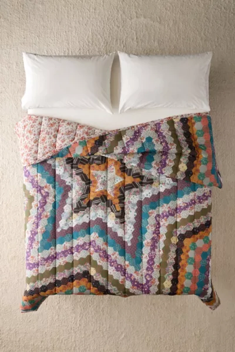 Starry Patched Reversible Quilt