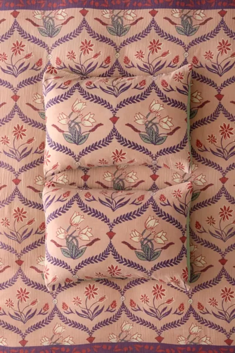 Waverly Floral Boho Patterned Gauze Sham Set