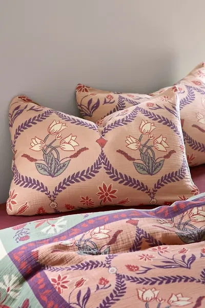 Waverly Floral Boho Patterned Gauze Sham Set