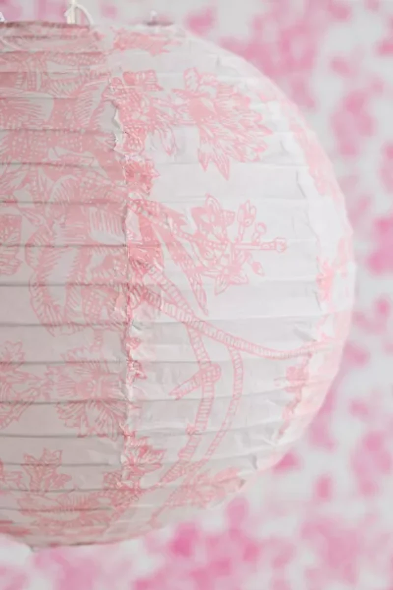 Toile Printed Round Paper Lantern Pendant Shade