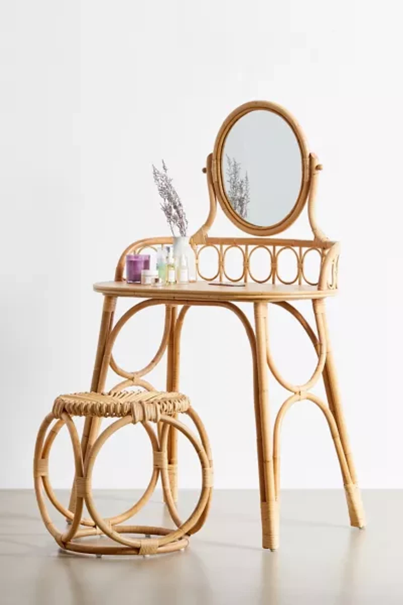 Caroline Rattan Mirror Vanity