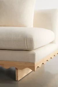 Roma Scalloped 3-Seater Sofa