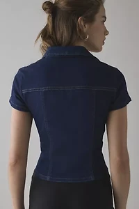 BDG Polly Denim Slim Short Sleeve Button-Up Shirt