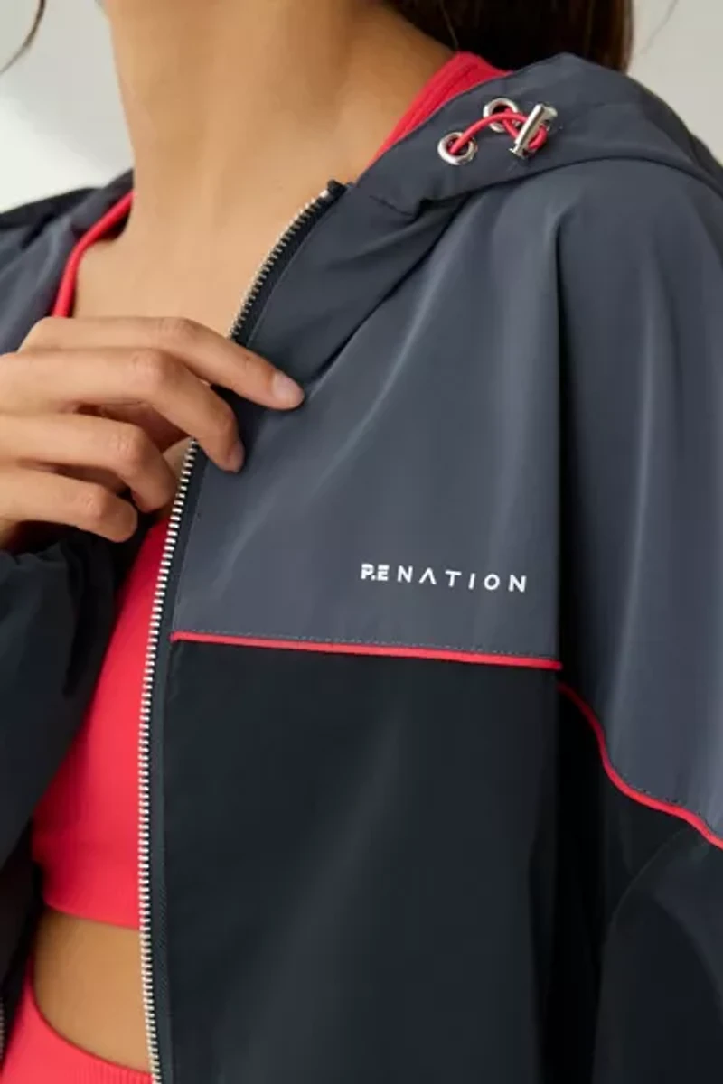 P.E Nation Marine Blue Vertex Hooded Full-Zip Jacket