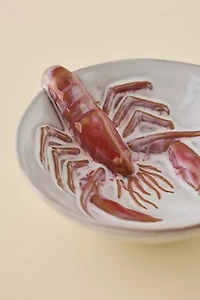 Lobster Sculpted Ceramic Serving Bowl