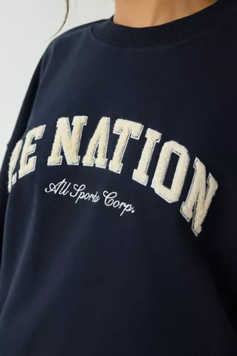 P.E Nation Heritage Boucle Graphic Crew Neck Pullover