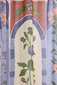 Aria Folk Floral Patterned Shower Curtain