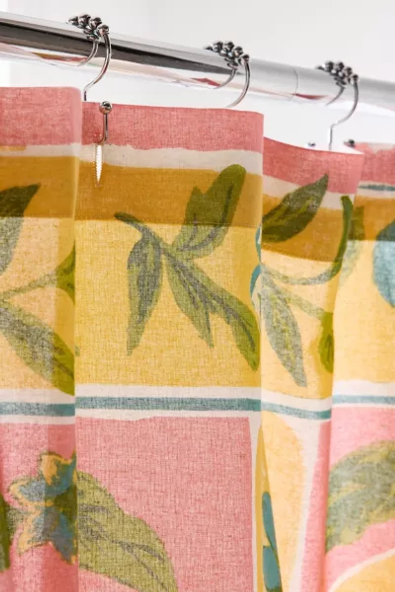 Aria Folk Floral Patterned Shower Curtain