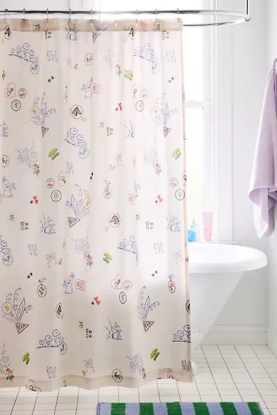 Patches Patterned Shower Curtain