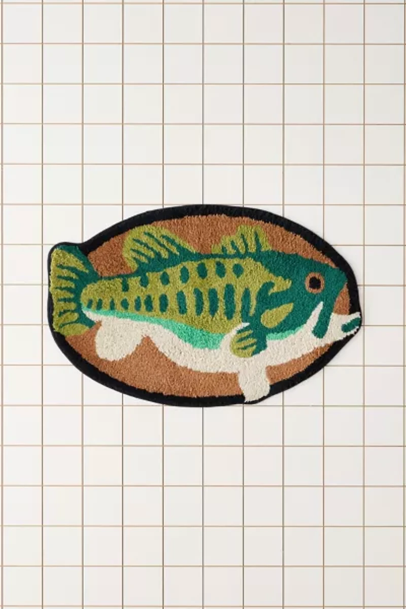 Bass Plaque Oval Tufted Bath Mat
