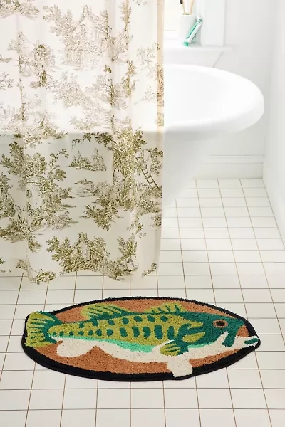 Bass Plaque Oval Tufted Bath Mat