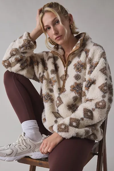 THE UPSIDE Harlow Piled Fleece Quarter Zip Pullover