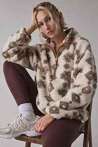 THE UPSIDE Harlow Piled Fleece Quarter Zip Pullover