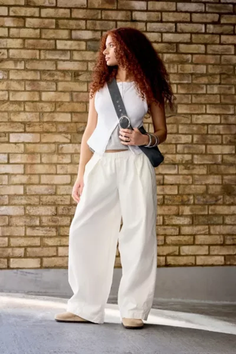 BDG White Bobbi Baggy Cocoon Pant