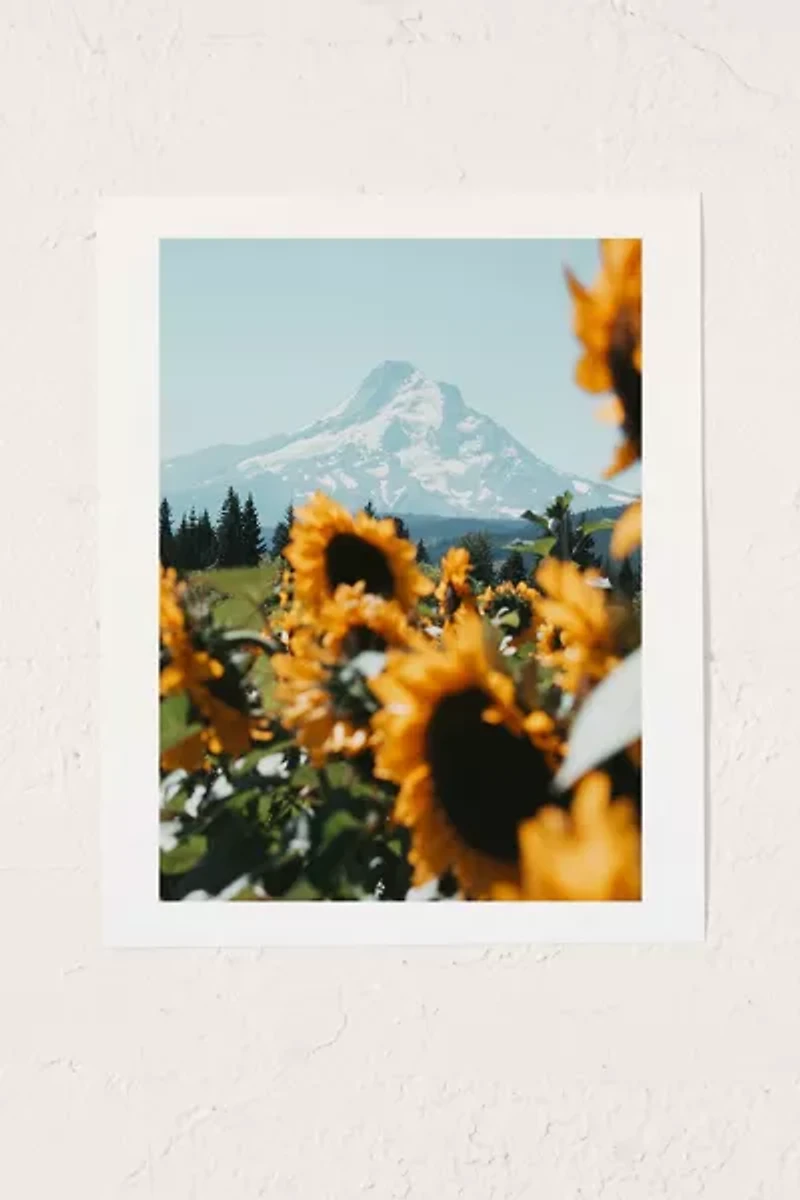 Hillary Murphy Mt. Hood Sunflower Field Art Print