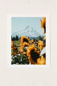 Hillary Murphy Mt. Hood Sunflower Field Art Print