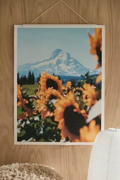 Hillary Murphy Mt. Hood Sunflower Field Art Print