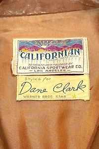 Vintage 1950's Californian Styled For Dane Clark Thrashed Belted Jacket