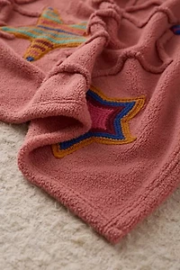 Crochet Fleece Star Icon Throw Blanket