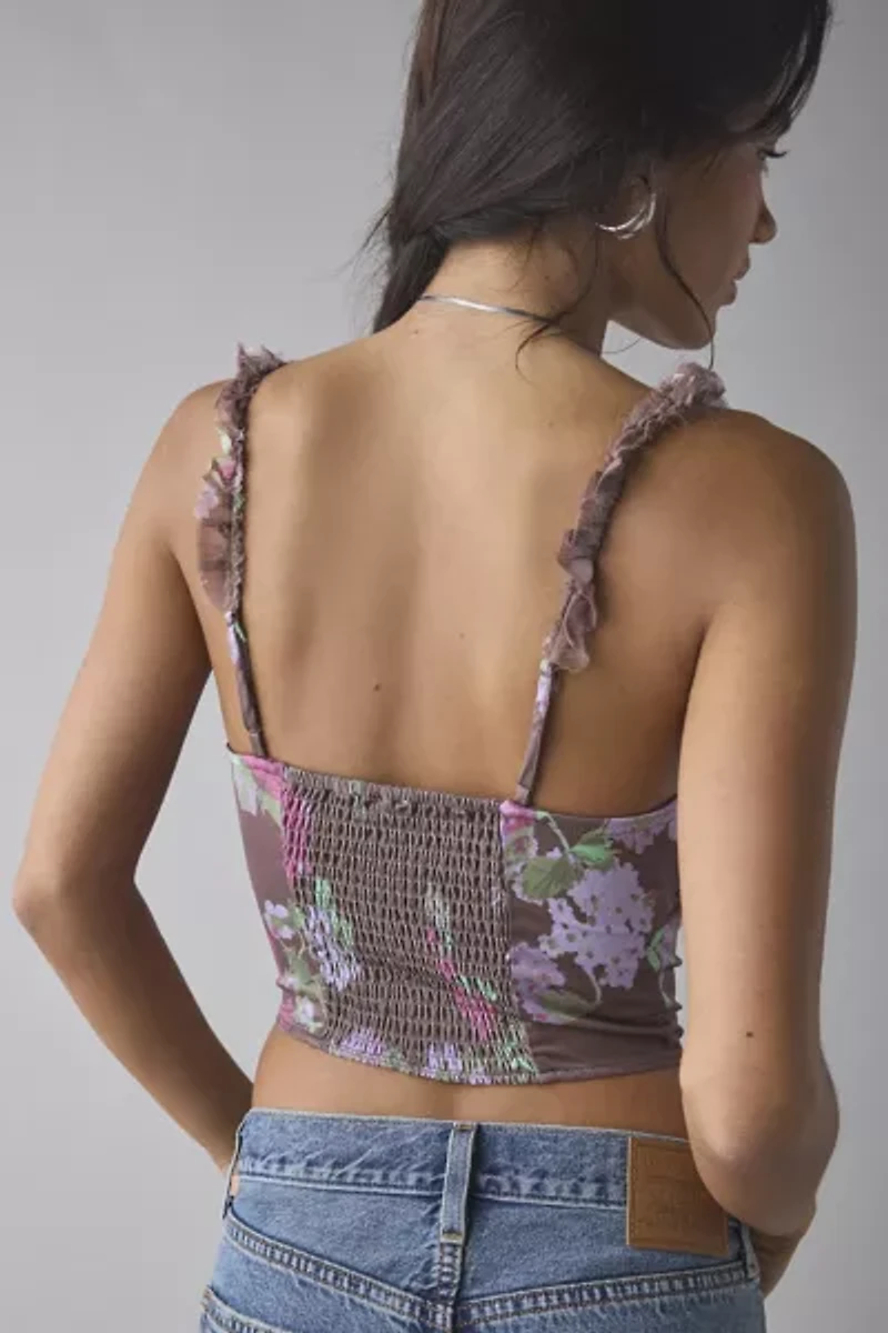 Kimchi Blue Claudia Ruffle-Trim Cropped Corset Top