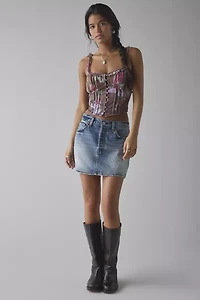 Kimchi Blue Claudia Ruffle-Trim Cropped Corset Top