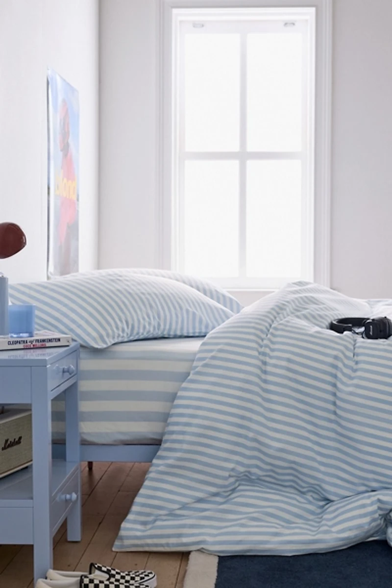 Striped Patterned Cotton Duvet Cover Set