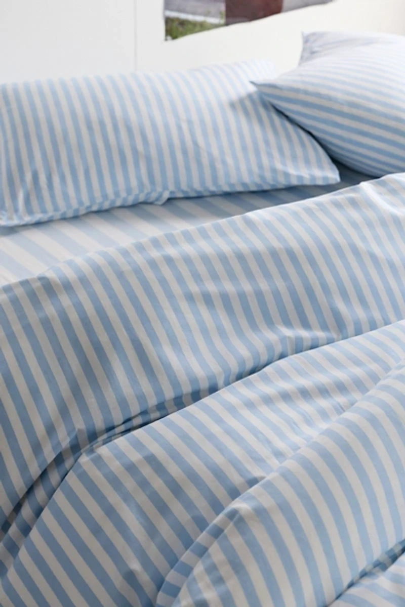 Striped Patterned Cotton Duvet Cover Set