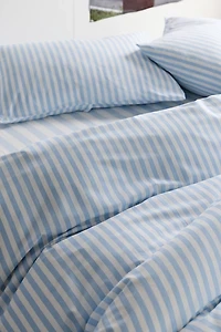 Striped Patterned Cotton Duvet Cover Set