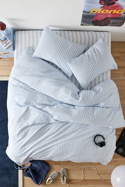 Striped Patterned Cotton Duvet Cover Set