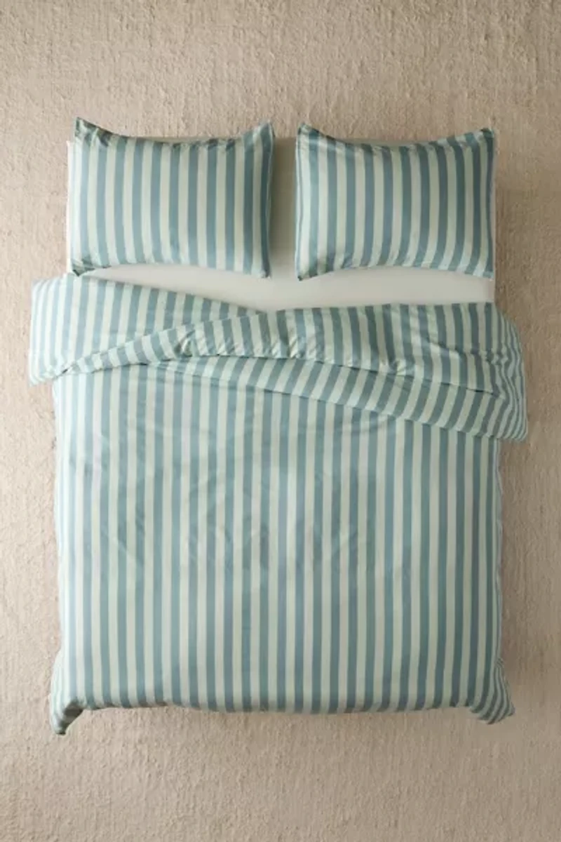 Striped Patterned Cotton Duvet Cover Set