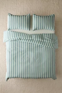 Striped Patterned Cotton Duvet Cover Set