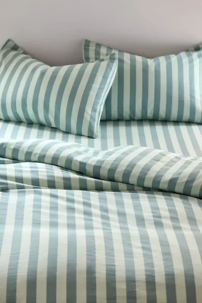 Striped Patterned Cotton Duvet Cover Set