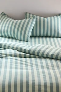 Striped Patterned Cotton Duvet Cover Set