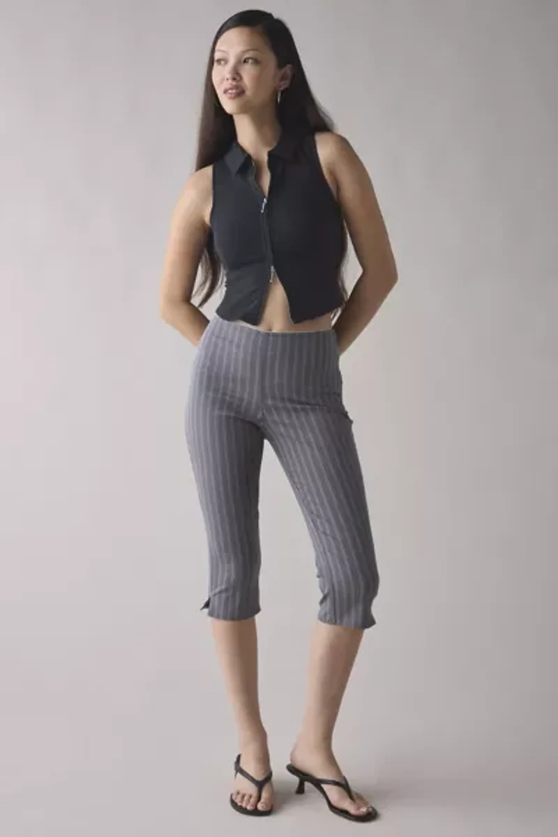 UO Ledia Fitted Seamed Zip-Front Vest Top